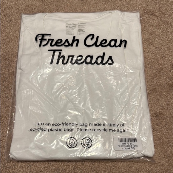 White Short Sleeve Tee Fresh Clean Threads - Picture 1 of 3